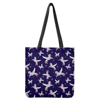 Night Winged Unicorn Pattern Print Tote Bag | Newhawaiianshirts DE