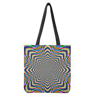 Octagonal Psychedelic Optical Illusion Tote Bag | Newhawaiianshirts DE