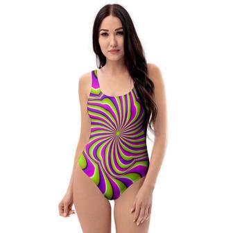 Optical Illusion Abstract One Piece Swimsuite | Newhawaiianshirts UK