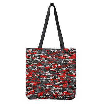 Orange Black And Grey Camouflage Print Tote Bag | Newhawaiianshirts DE