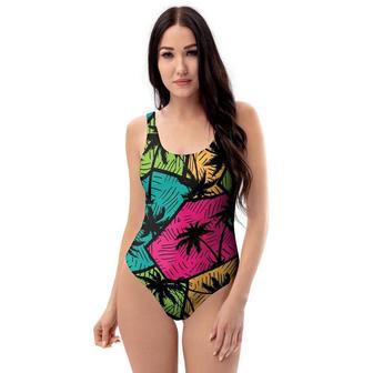 Palm Leaf Hawaiian Print Pattern One Piece Swimsuite | Newhawaiianshirts UK