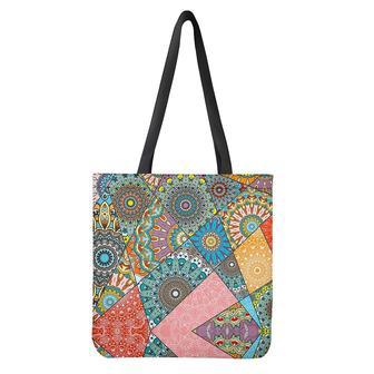 Patchwork Mandala Bohemian Pattern Print Tote Bag | Newhawaiianshirts CA