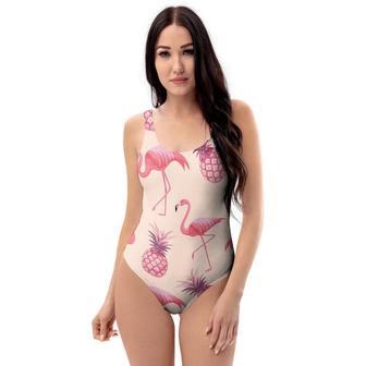 Pineapple Flamingo Print One Piece Swimsuite | Newhawaiianshirts AU