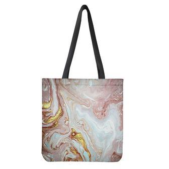 Pink Gold Liquid Marble Print Tote Bag | Newhawaiianshirts CA