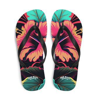 Pink Hibiscus Tropical Flower Flip Flops. | Newhawaiianshirts