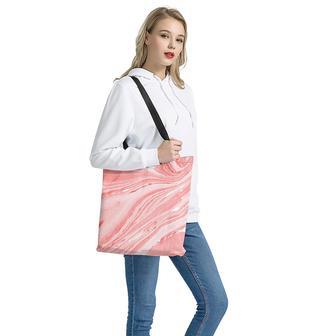 Pink Liquid Marble Print Tote Bag | Newhawaiianshirts