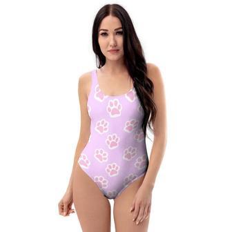 Pink Pastel Paw One Piece Swimsuite | Newhawaiianshirts