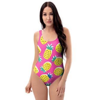 Pink Pineapple Print One Piece Swimsuite | Newhawaiianshirts AU