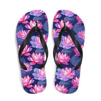 Pink & Purple Lotus Flip Flops | Newhawaiianshirts