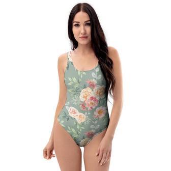 Pink Rose And Peony Floral One Piece Swimsuite | Newhawaiianshirts