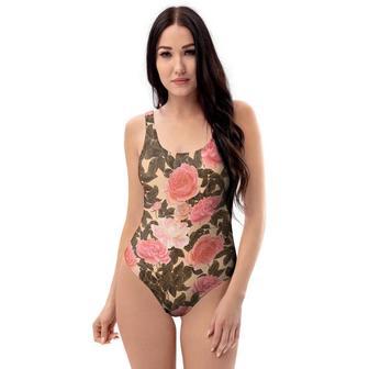 Pink Rose Floral One Piece Swimsuite | Newhawaiianshirts UK