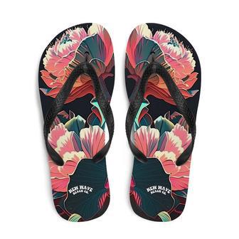 Pink Tropical Flower Flip Flops Colorful. | Newhawaiianshirts DE