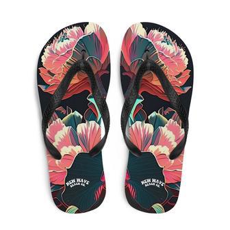 Pink Tropical Flower Flip Flops Colorful | Newhawaiianshirts DE