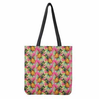 Pink Watercolor Pineapple Pattern Print Tote Bag | Newhawaiianshirts