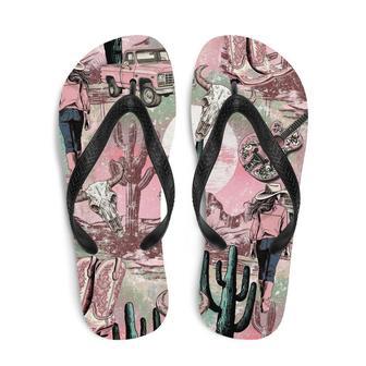 Pink Western Flip-Flops | Newhawaiianshirts UK