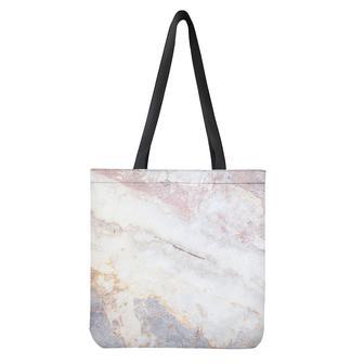 Pink White Grey Marble Print Tote Bag | Newhawaiianshirts DE