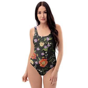 Poppy Floral Print One Piece Swimsuite | Newhawaiianshirts CA