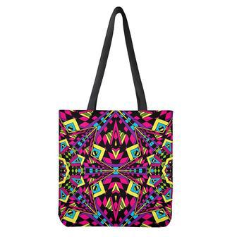 Psychedelic Ethnic Trippy Print Tote Bag | Newhawaiianshirts UK