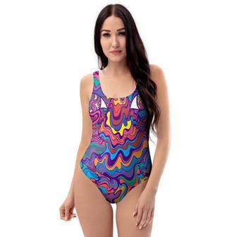 Psychedelic Face One Piece Swimsuite | Newhawaiianshirts CA