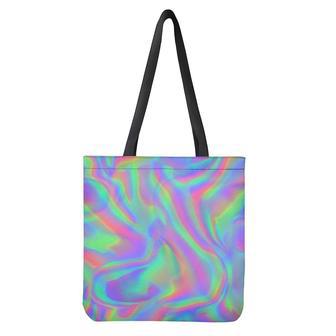 Psychedelic Holographic Trippy Print Tote Bag | Newhawaiianshirts CA