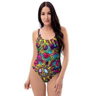 Psychedelic One Piece Swimsuite | Newhawaiianshirts CA