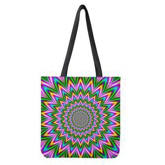 Psychedelic Radiant Optical Illusion Tote Bag | Newhawaiianshirts CA