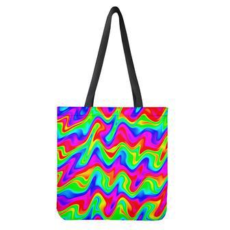 Psychedelic Rainbow Trippy Print Tote Bag | Newhawaiianshirts