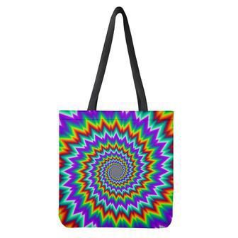 Psychedelic Spiral Optical Illusion Tote Bag | Newhawaiianshirts DE