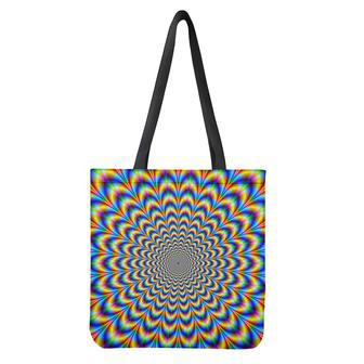 Psychedelic Wave Optical Illusion Tote Bag | Newhawaiianshirts DE