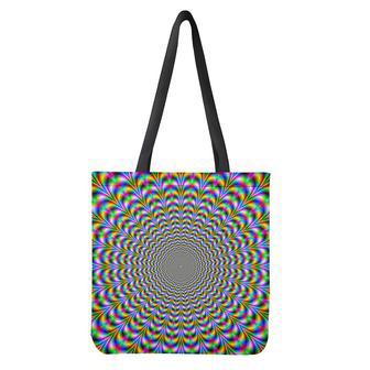 Psychedelic Web Optical Illusion Tote Bag | Newhawaiianshirts CA