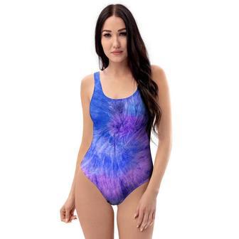 Purple And Blue Tie Dye One Piece Swimsuite | Newhawaiianshirts CA