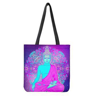 Purple And Teal Buddha Print Tote Bag | Newhawaiianshirts AU