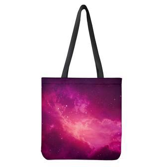 Purple Nebula Cloud Galaxy Space Print Tote Bag | Newhawaiianshirts AU