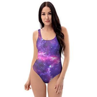 Purple Nebula Galaxy Space One Piece Swimsuite | Newhawaiianshirts UK