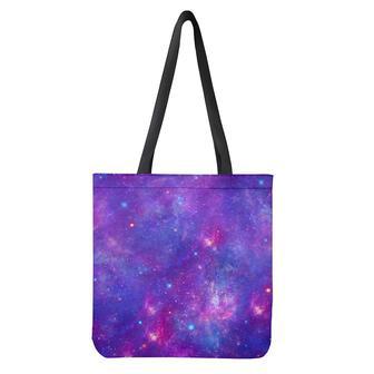 Purple Stardust Cloud Galaxy Space Print Tote Bag | Newhawaiianshirts CA