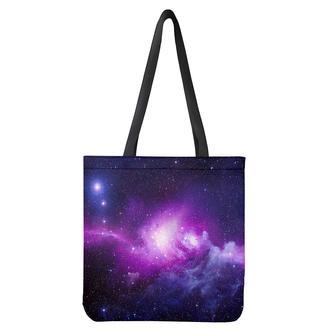 Purple Starfield Galaxy Space Print Tote Bag | Newhawaiianshirts DE