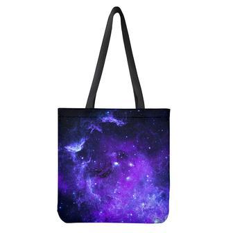 Purple Stars Nebula Galaxy Space Print Tote Bag | Newhawaiianshirts