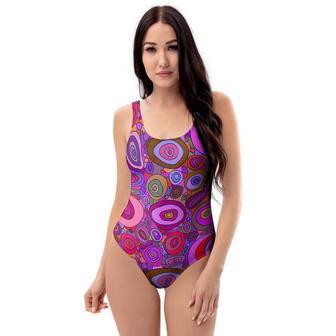 Purple Trippy Hippie One Piece Swimsuite | Newhawaiianshirts CA