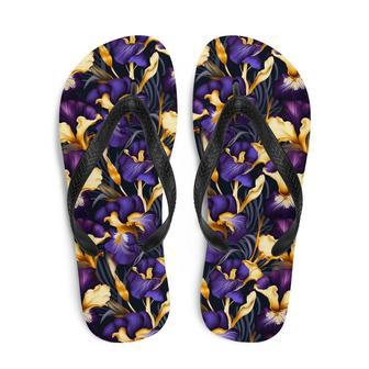 Purple & Yellow Iris Flip Flops | Newhawaiianshirts CA