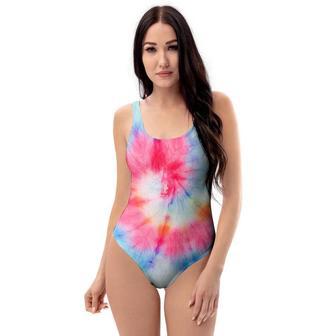 Rainbow Tie Dye Print One Piece Swimsuite | Newhawaiianshirts