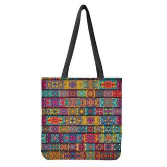 Rectangle Mandala Bohemian Pattern Print Tote Bag | Newhawaiianshirts CA