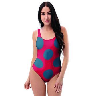 Red And Blue Polka Dot One Piece Swimsuite | Newhawaiianshirts DE