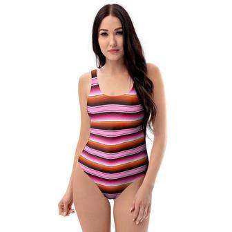 Red And Pink Mexican Baja One Piece Swimsuite | Newhawaiianshirts DE