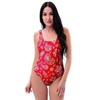 Red Bandana One Piece Swimsuite | Newhawaiianshirts AU