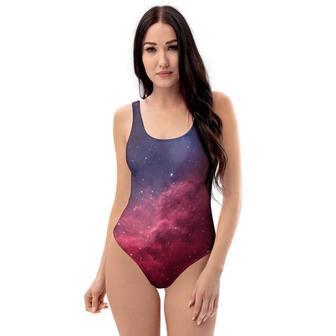 Red Cosmic Galaxy Space One Piece Swimsuite | Newhawaiianshirts AU