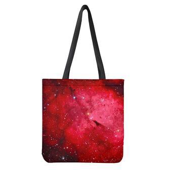 Red Galaxy Space Cloud Print Tote Bag | Newhawaiianshirts DE