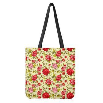 Red Pink Rose Floral Pattern Print Tote Bag | Newhawaiianshirts UK