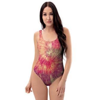 Red Tie Dye One Piece Swimsuite | Newhawaiianshirts DE