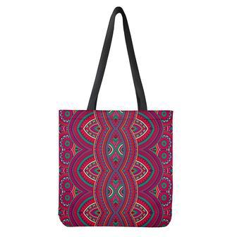 Red Tribal Ethnic Mandala Print Tote Bag | Newhawaiianshirts