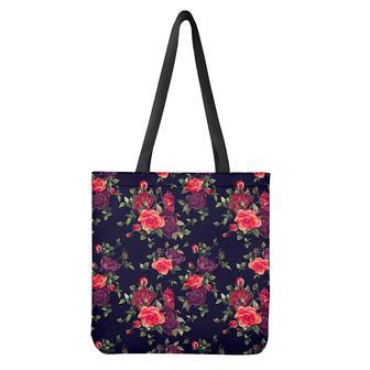 Red Violet Roses Floral Pattern Print Tote Bag | Newhawaiianshirts AU